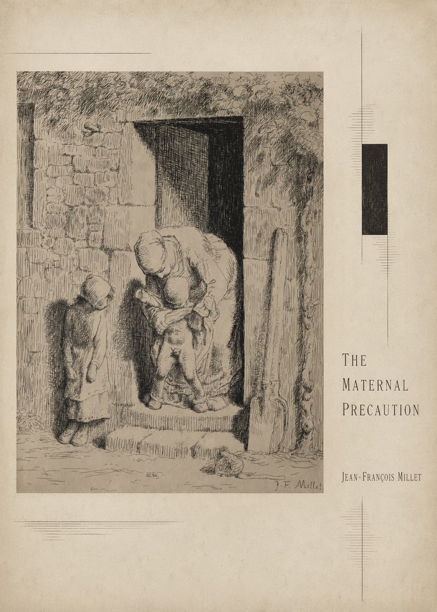 Jean-François Millet The Maternal Precaution No3 - Póster