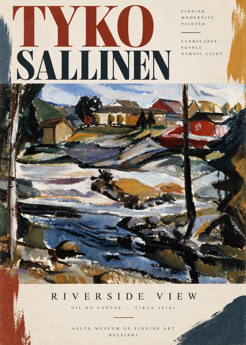Tyko Sallinen Riverside View No4 - Póster