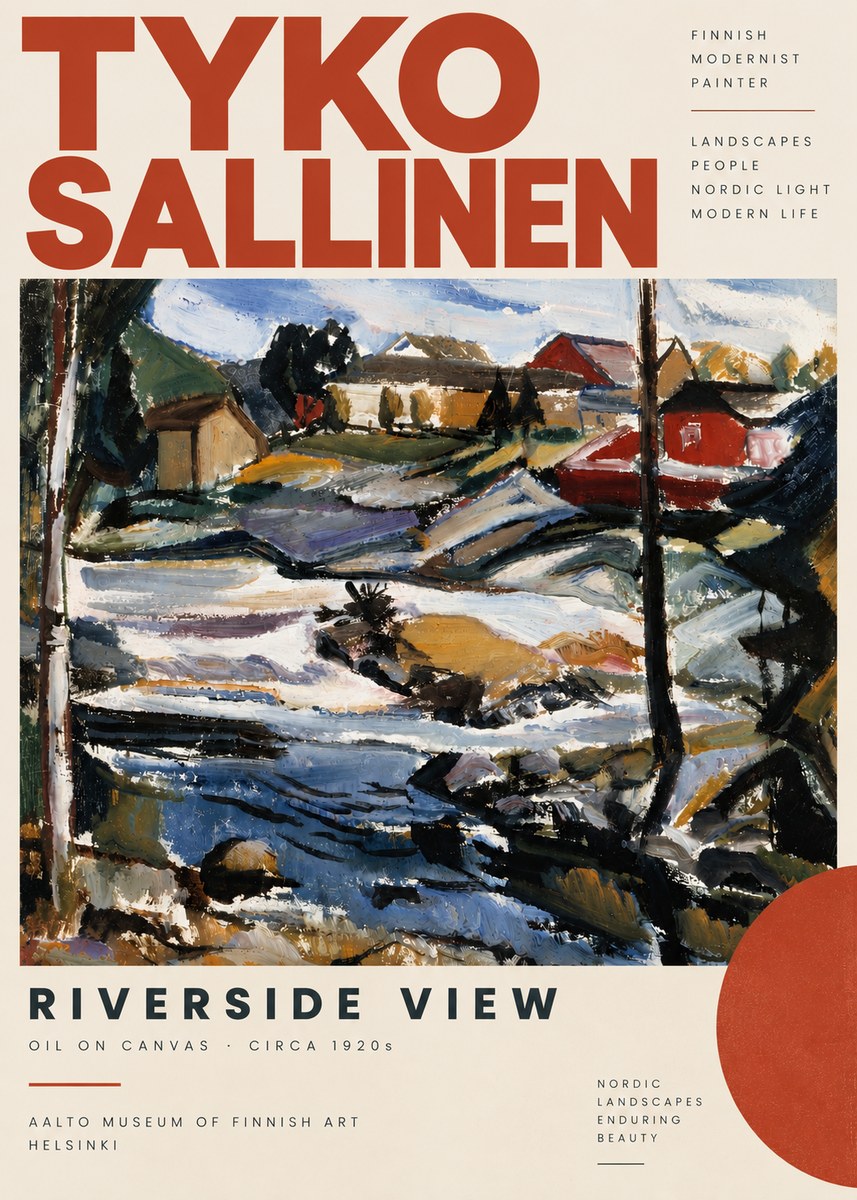 Tyko Sallinen Riverside View No6 - Póster