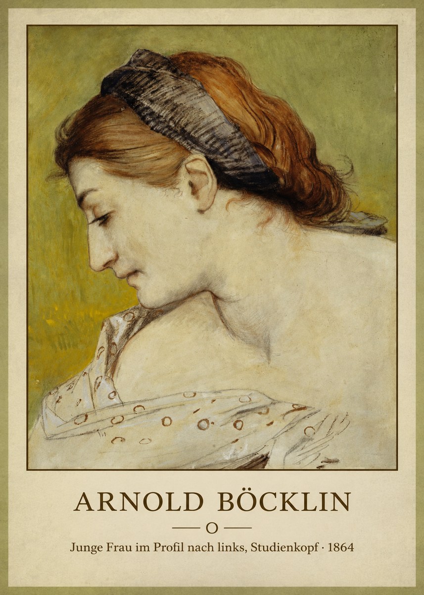 Arnold Böcklin Junge Frau Im Profil Nach Links, Studienkopf No3 - Póster