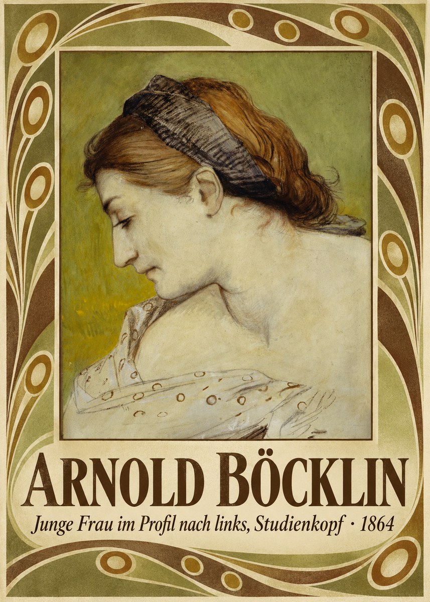 Arnold Böcklin Junge Frau Im Profil Nach Links, Studienkopf No5 - Póster