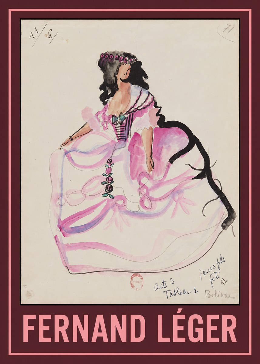 Fernand Léger Jeune Fille Fête No1 - Póster