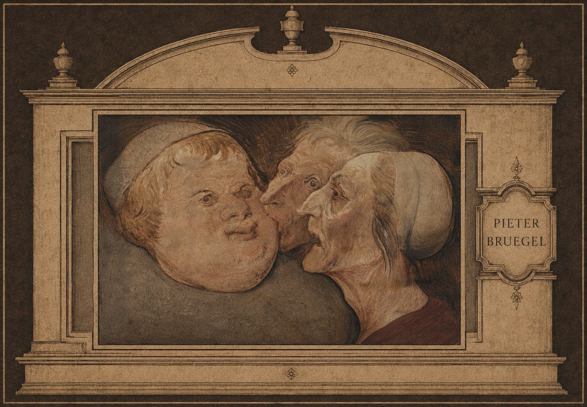 Pieter Bruegel Three Grotesque Heads No6 - Póster