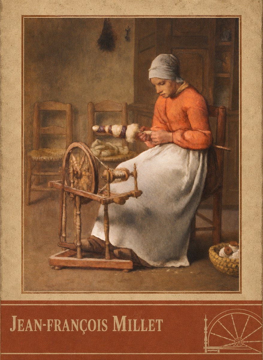 Jean-François Millet Woman Spinning No2 - Póster