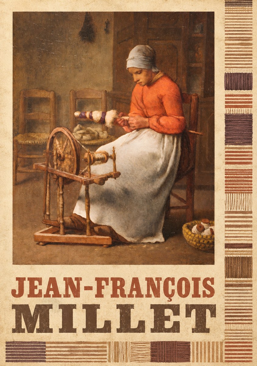 Jean-François Millet Woman Spinning No6 - Póster