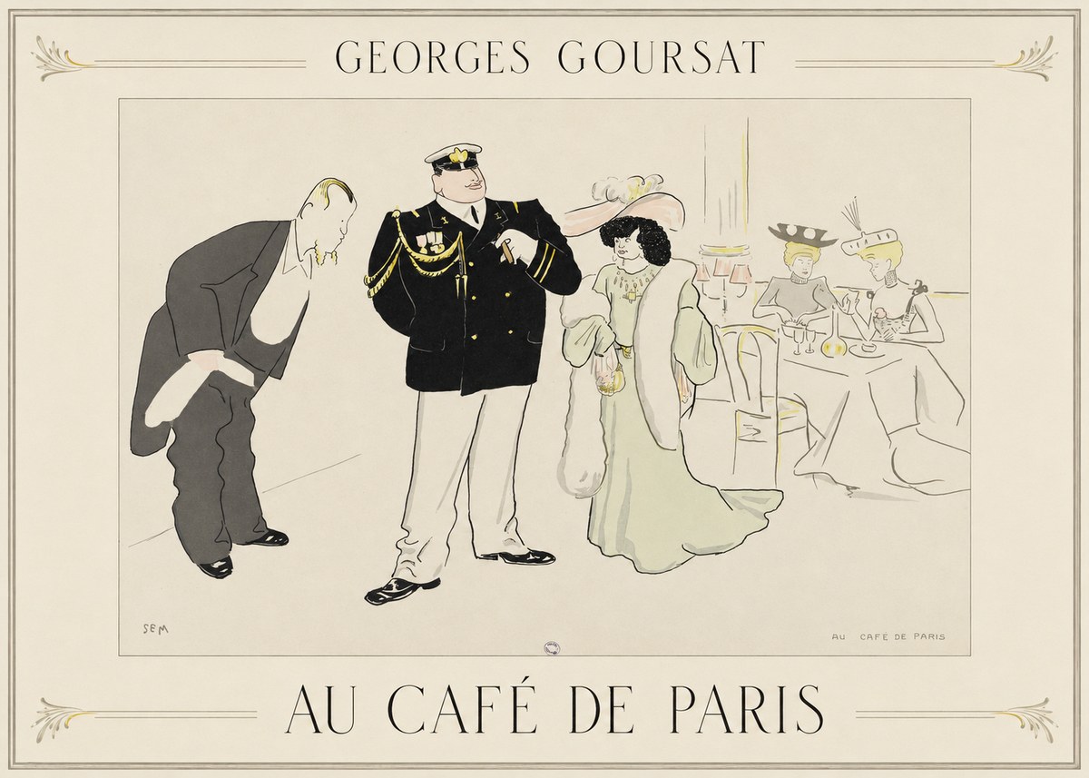 Georges Goursat Au Café De Paris No1 - Póster