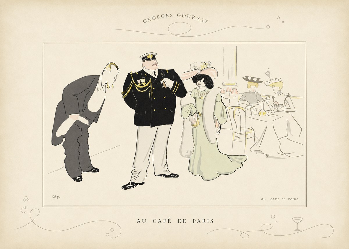 Georges Goursat Au Café De Paris No3 - Póster