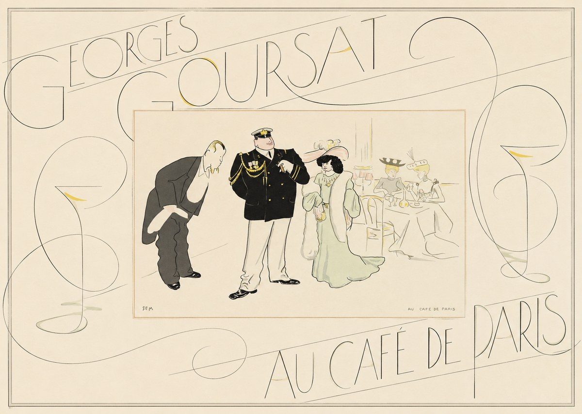 Georges Goursat Au Café De Paris No5 - Póster