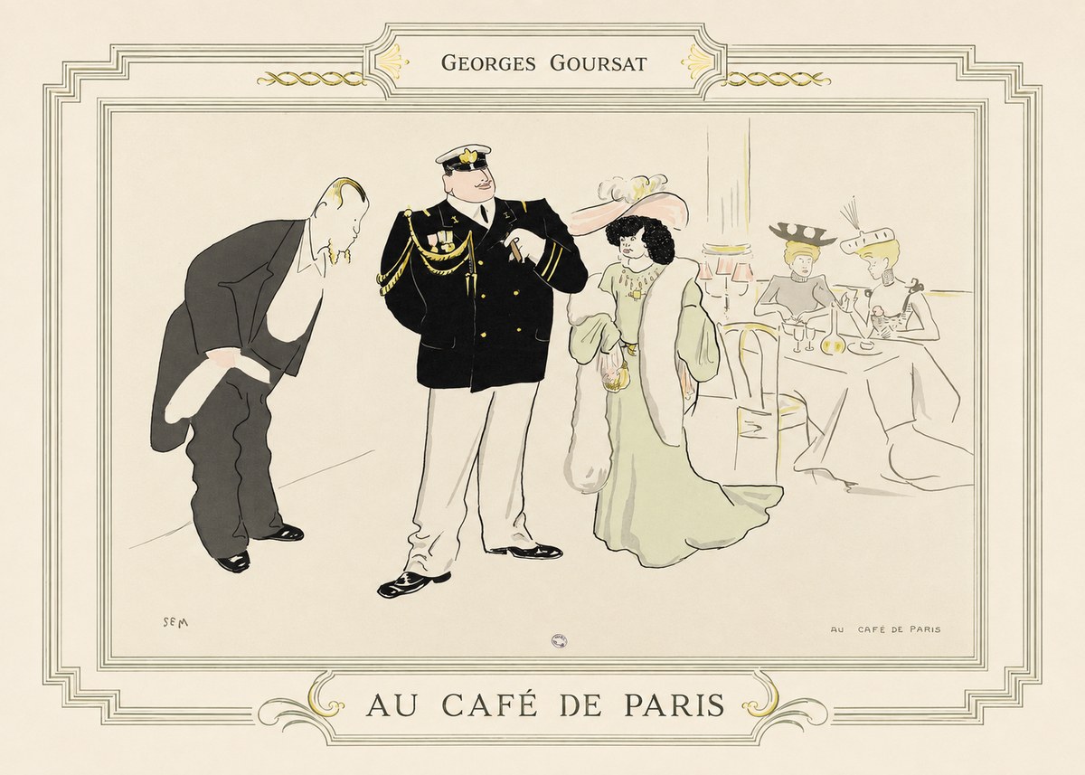 Georges Goursat Au Café De Paris No6 - Póster