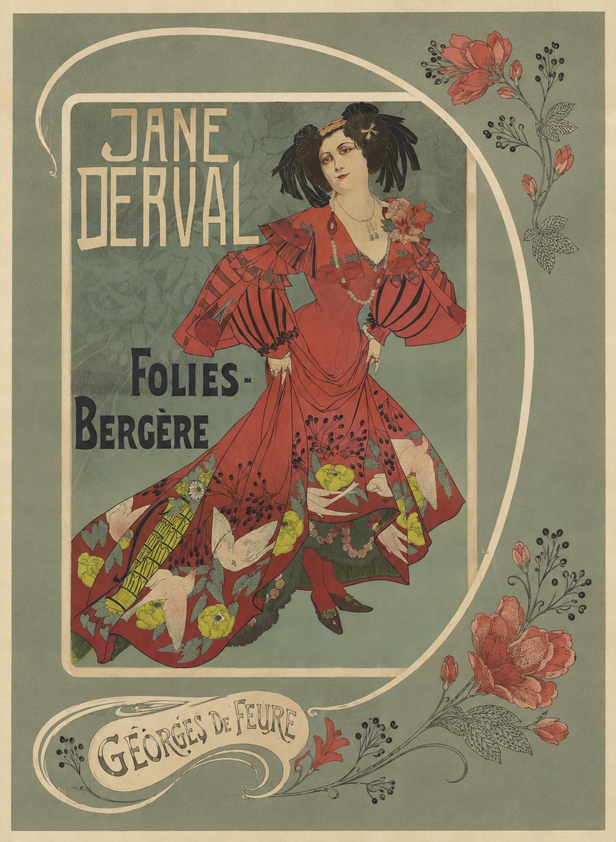 Georges de Feure Jane Derval - Folies-bergère II No5 - Póster