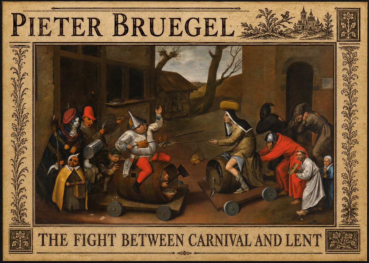 Pieter Bruegel The Fight Between Carnival and Lent IV No2 - Póster
