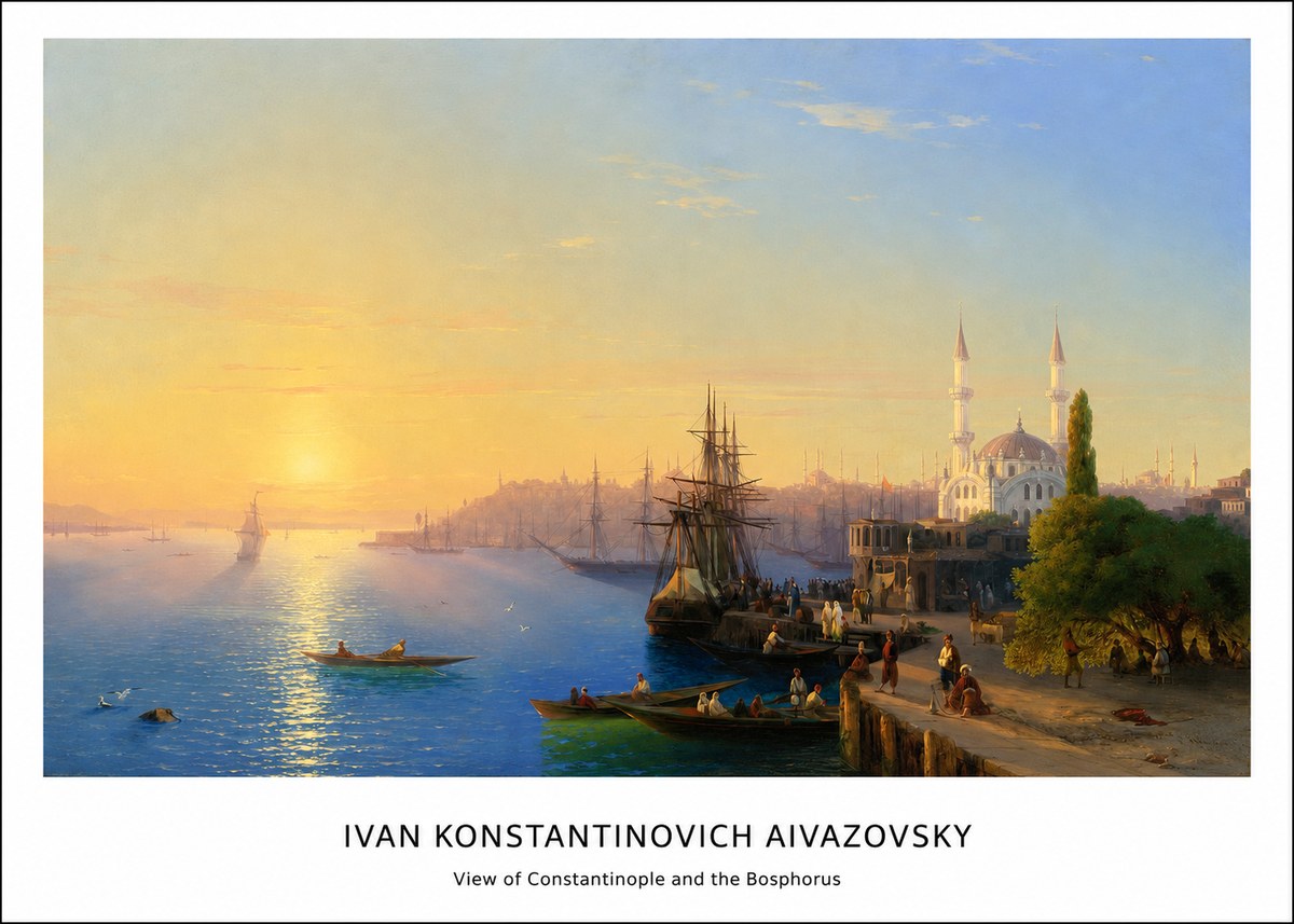 Ivan Konstantinovich Aivazovsky View of Constantinople and the Bosphorus No5 - Póster