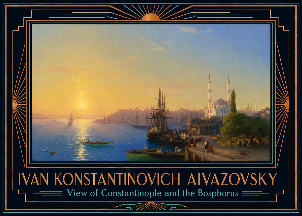 Ivan Konstantinovich Aivazovsky View of Constantinople and the Bosphorus No6 - Póster