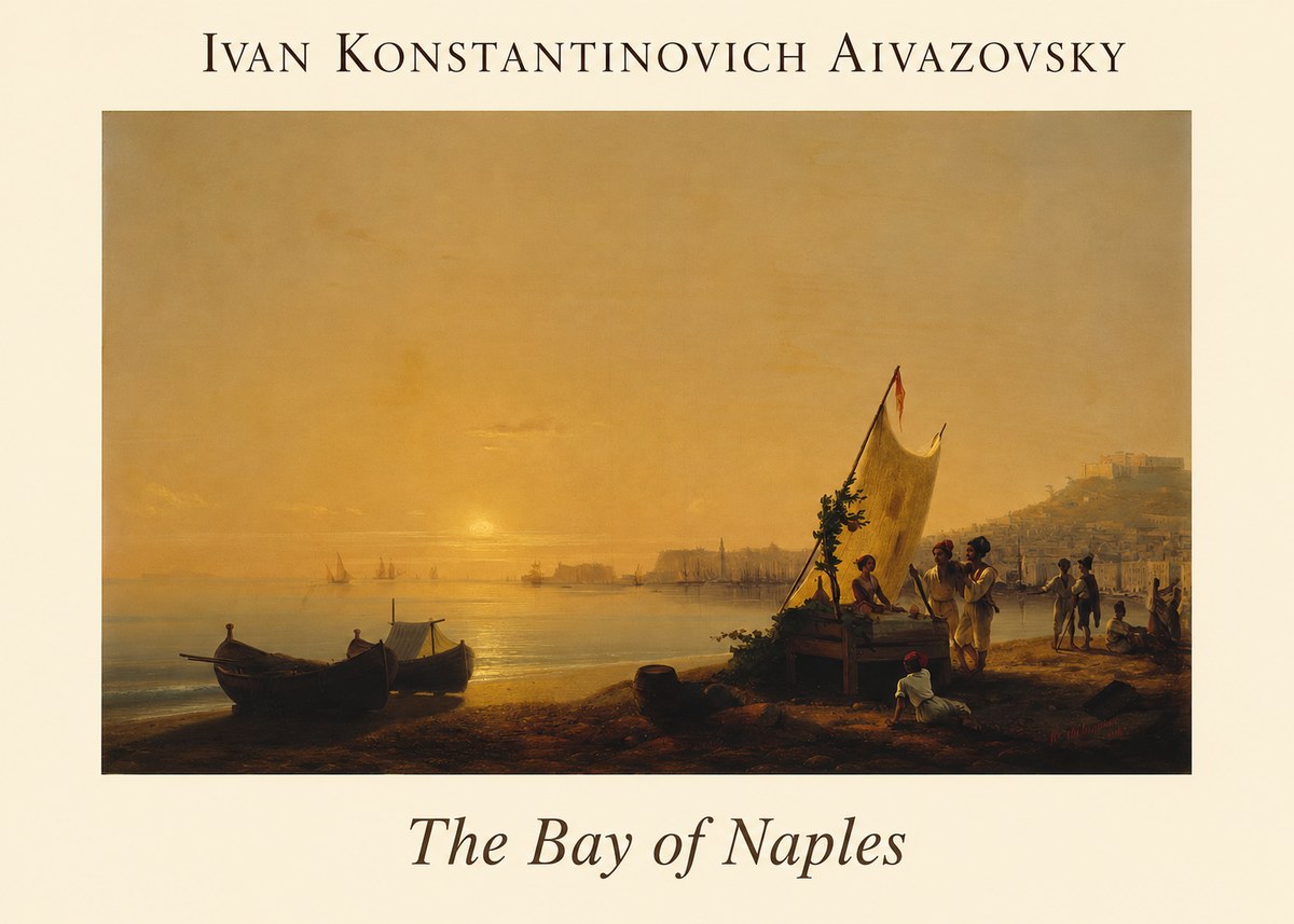 Ivan Konstantinovich Aivazovsky The Bay of Naples No1 - Póster