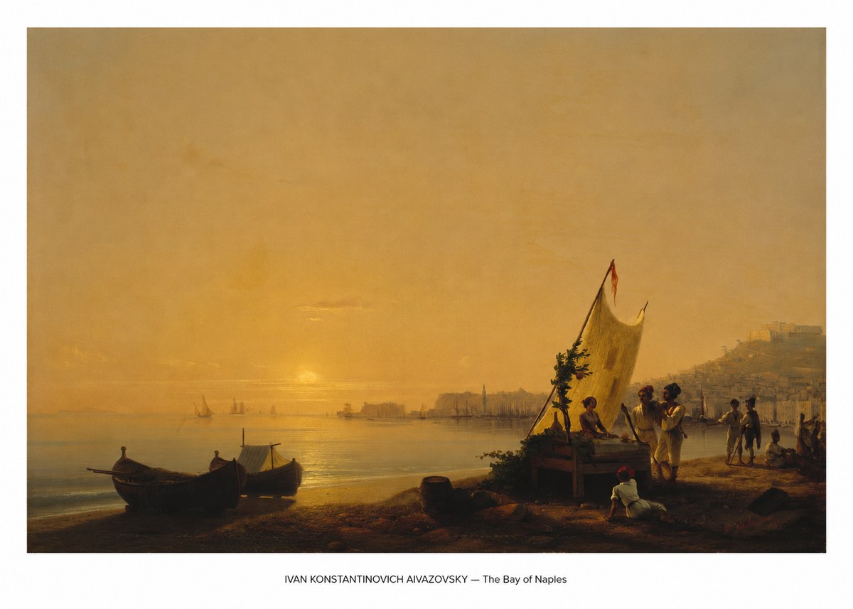 Ivan Konstantinovich Aivazovsky The Bay of Naples No5 - Póster