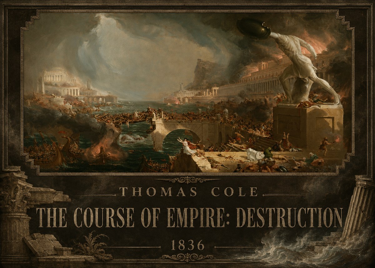 Thomas Cole The Course of Empire: Destruction No2 - Póster