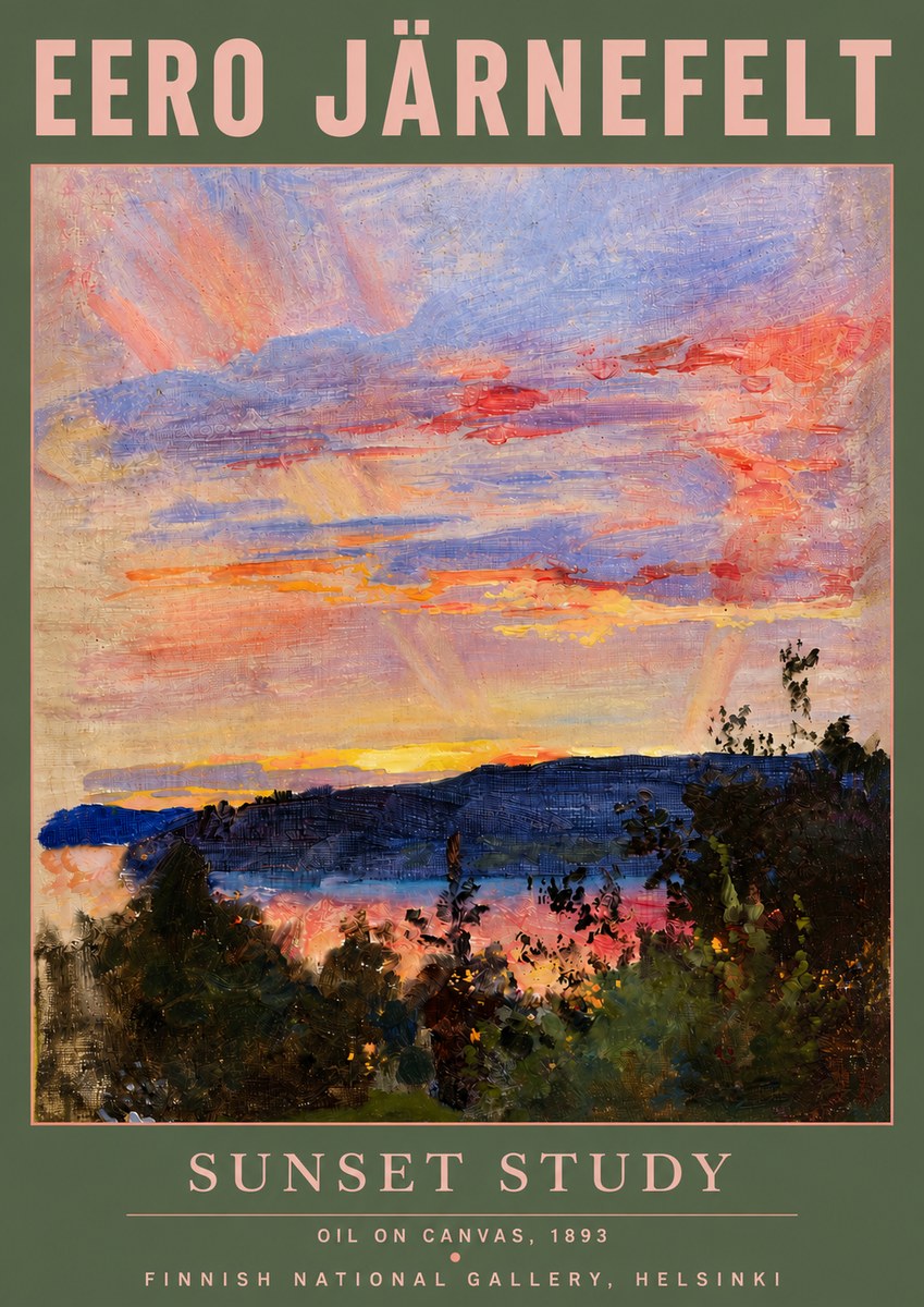 Eero Järnefelt Sunset Study No4 - Póster