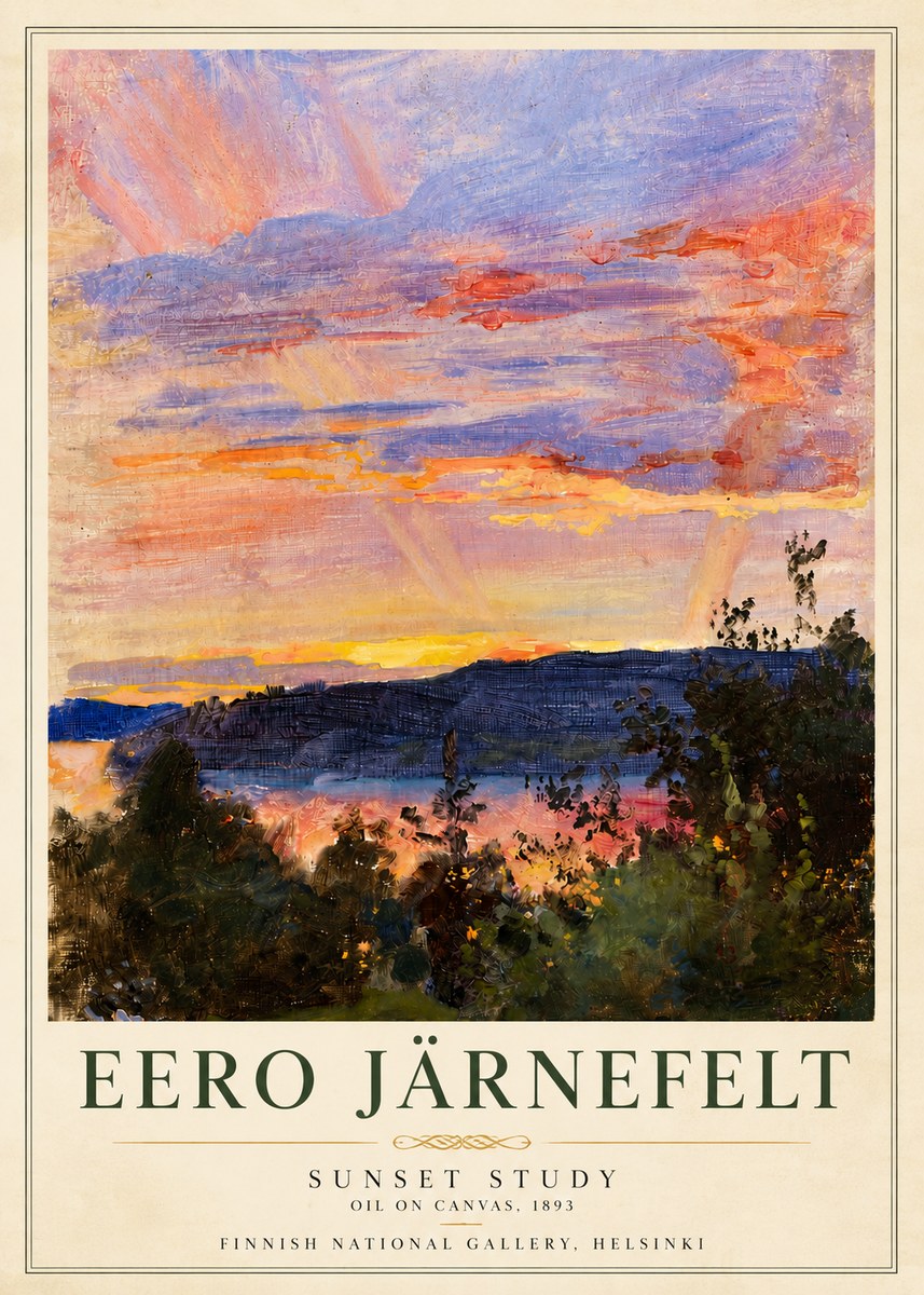 Eero Järnefelt Sunset Study No6 - Póster