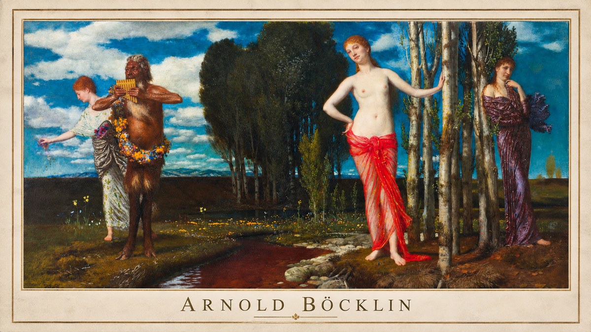 Arnold Böcklin Spring Evening No1 - Póster