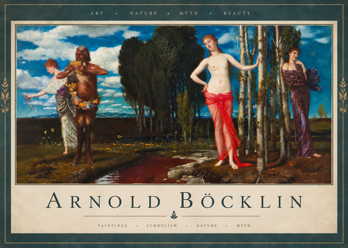 Arnold Böcklin Spring Evening No5 - Póster