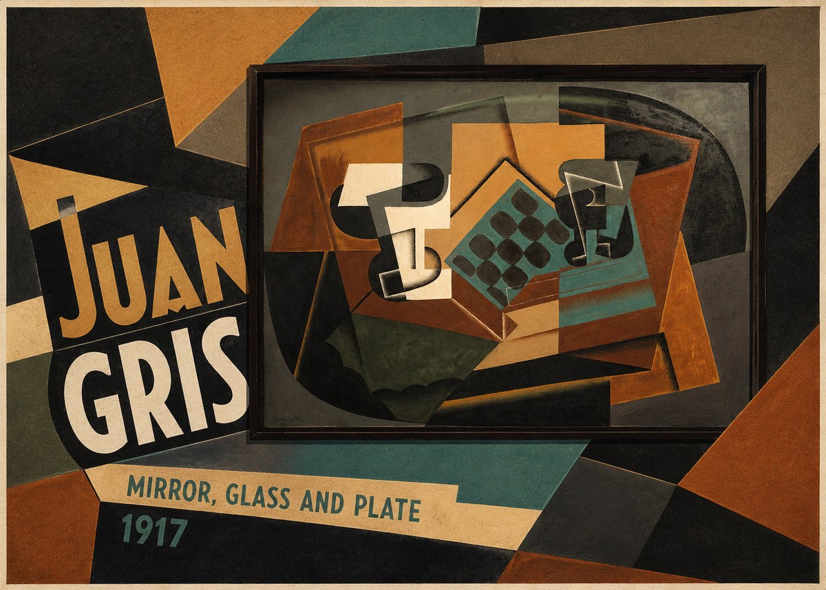 Juan Gris Mirror, Glass and Plate No3 - Póster