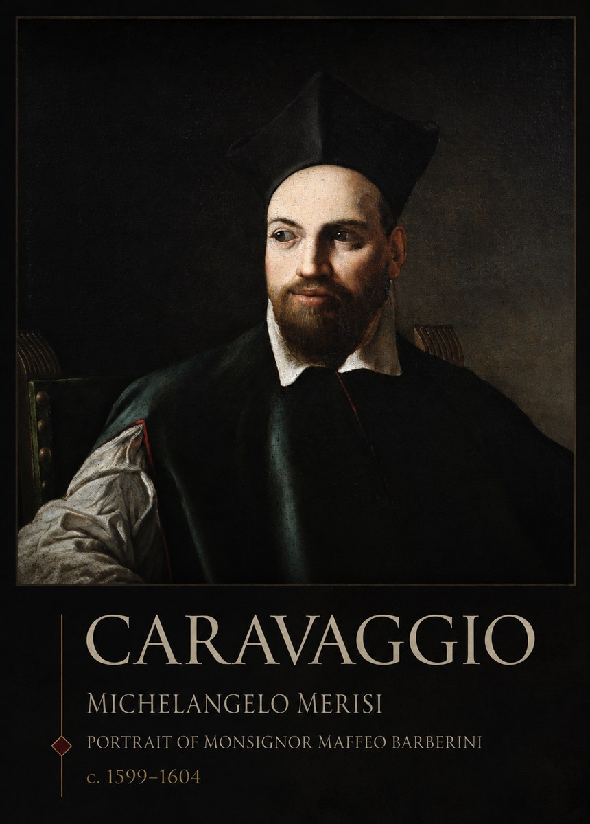 Michelangelo Merisi da Caravaggio Portrait of Monsignor Maffeo Barberini No2 - Póster