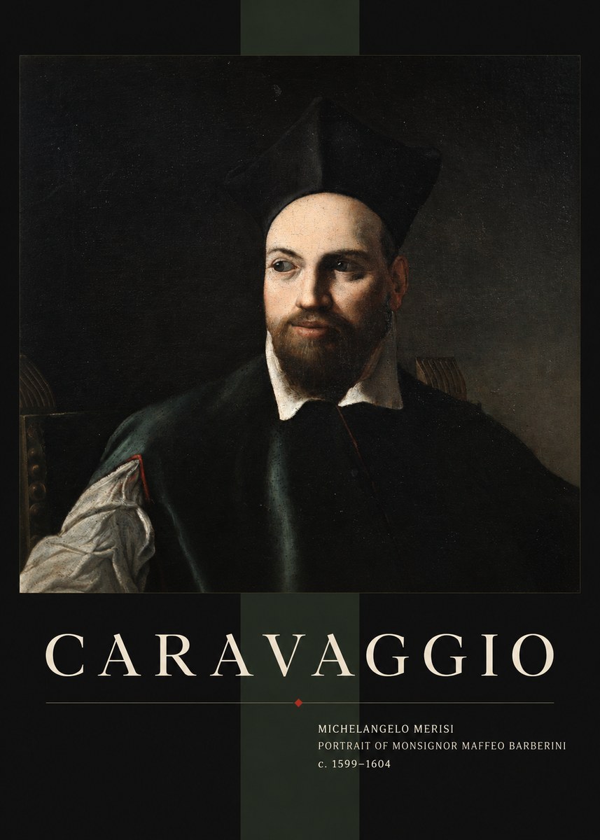 Michelangelo Merisi da Caravaggio Portrait of Monsignor Maffeo Barberini No4 - Póster