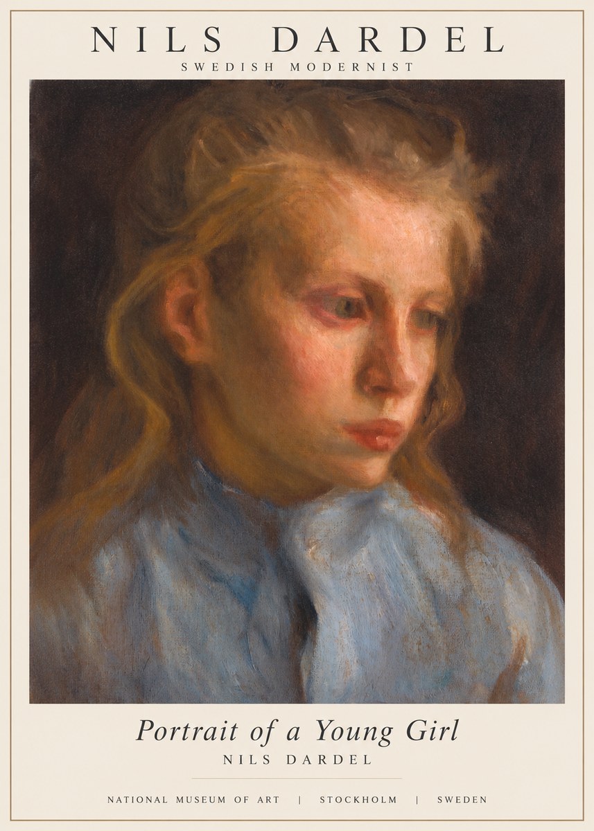 Nils Dardel Portrait of a Young Girl No1 - Póster