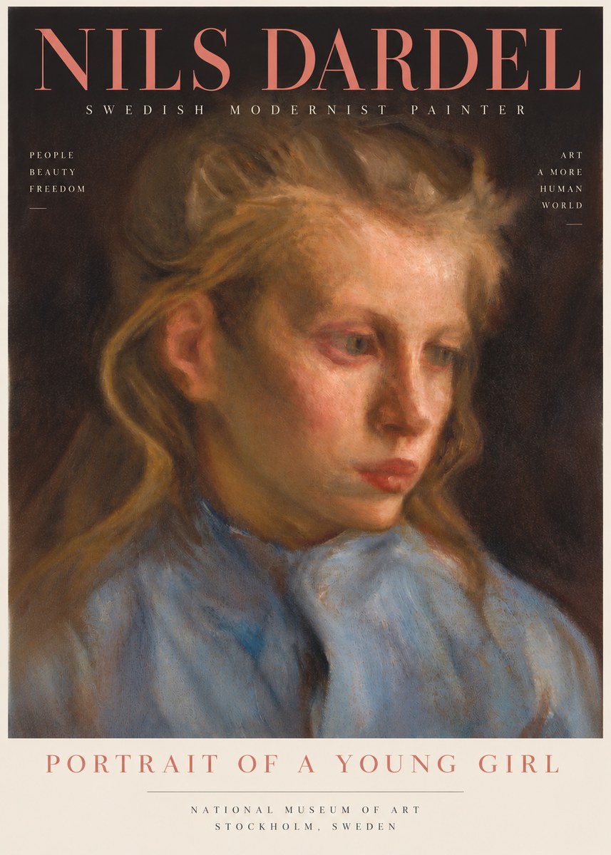 Nils Dardel Portrait of a Young Girl No4 - Póster