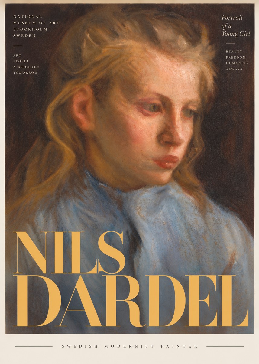 Nils Dardel Portrait of a Young Girl No5 - Póster