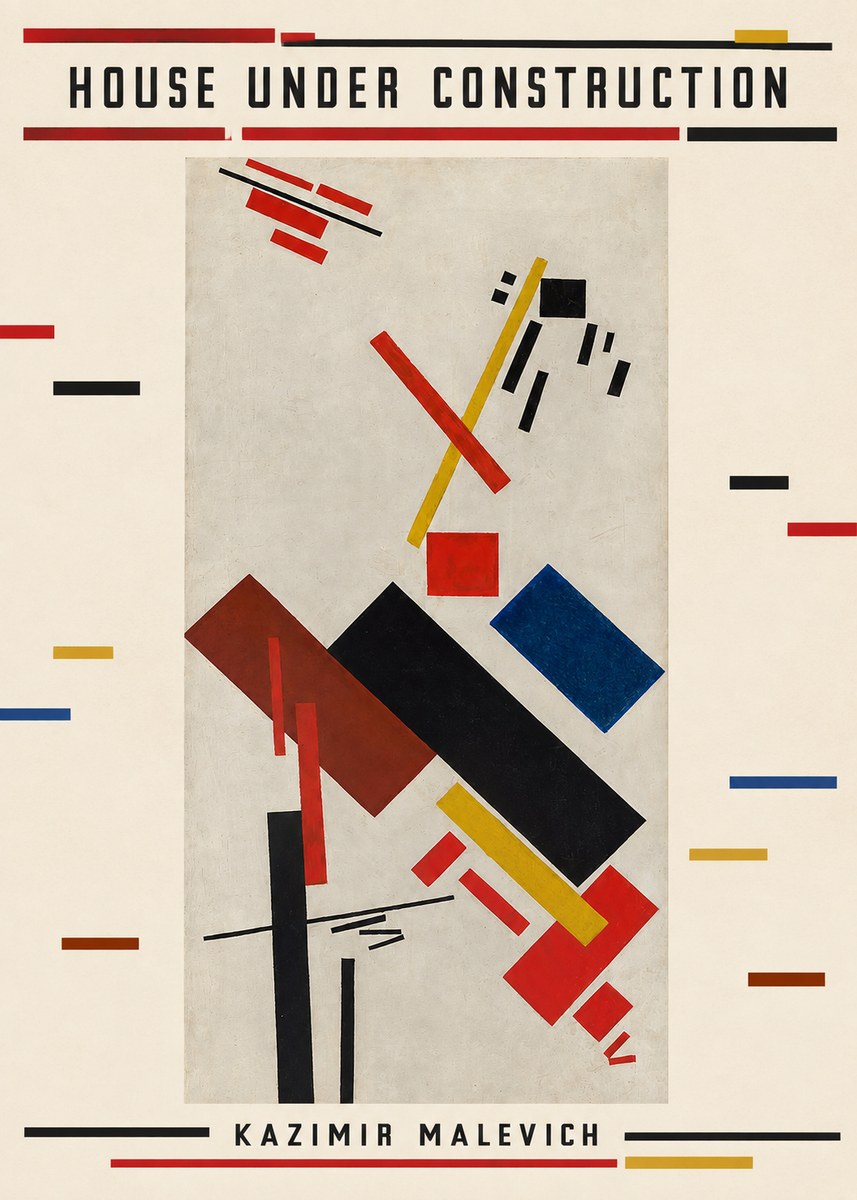 Kazimir Malevich House Under Construction No5 - Póster