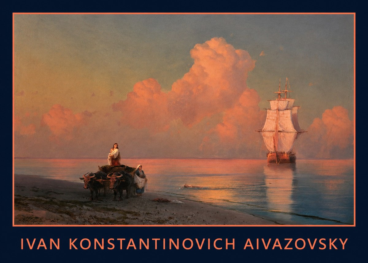 Ivan Konstantinovich Aivazovsky Sunset at Sea No1 - Póster