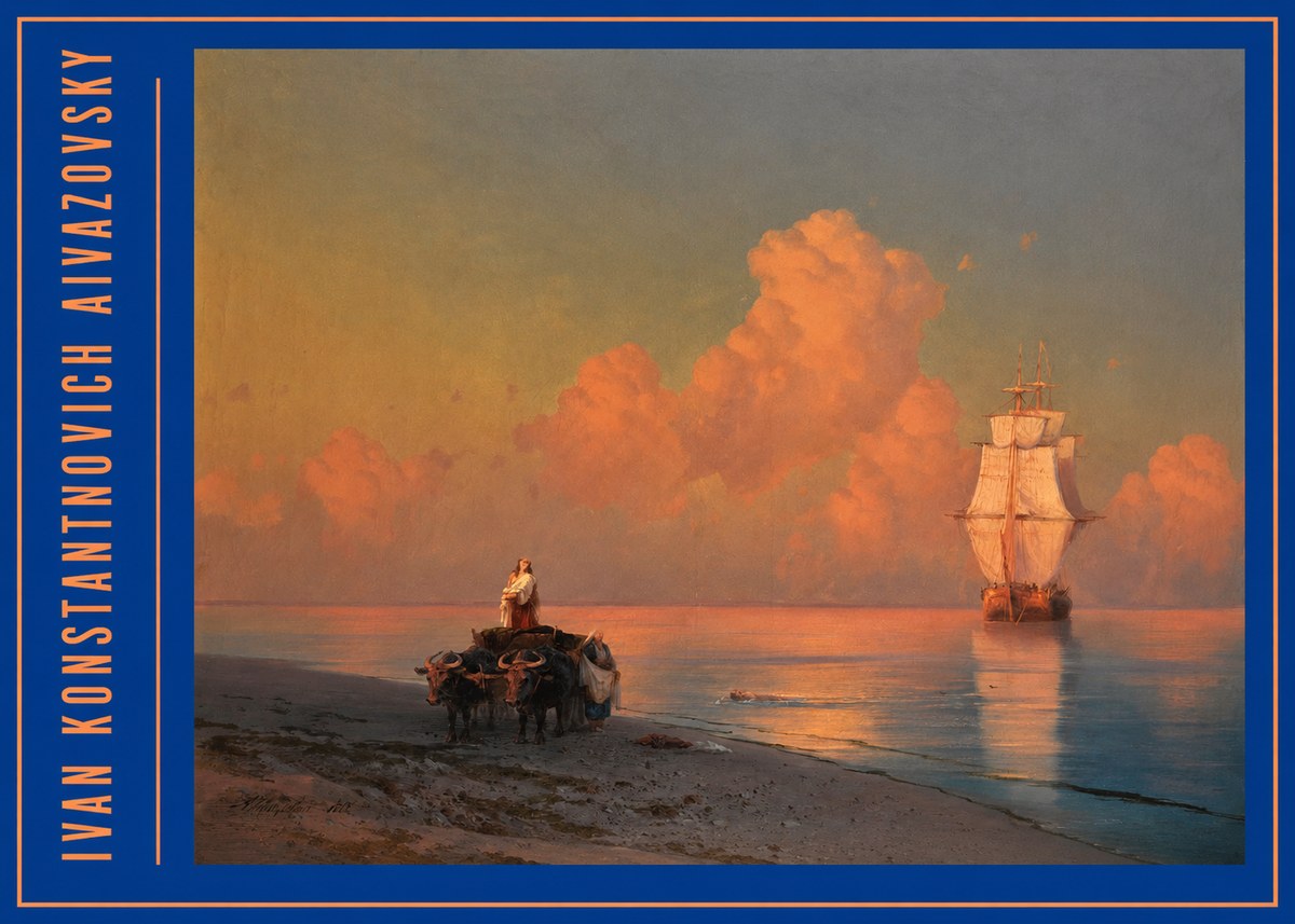 Ivan Konstantinovich Aivazovsky Sunset at Sea No3 - Póster