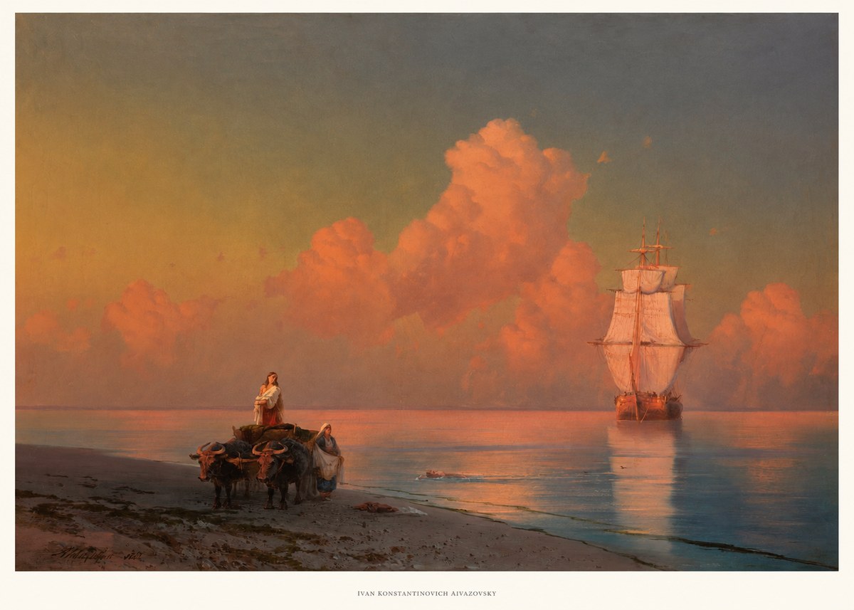 Ivan Konstantinovich Aivazovsky Sunset at Sea No5 - Póster