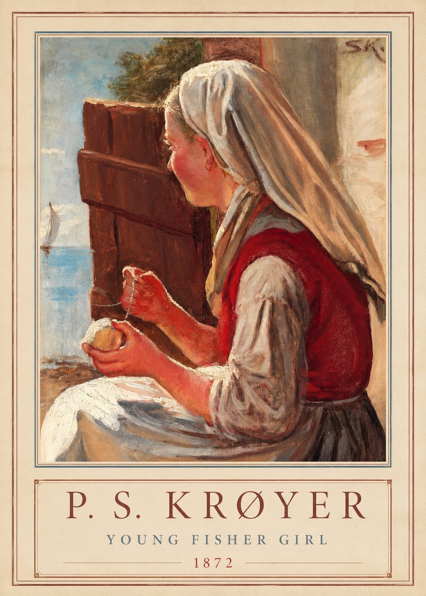 P.S. Krøyer Young Fisher Girl No1 - Póster