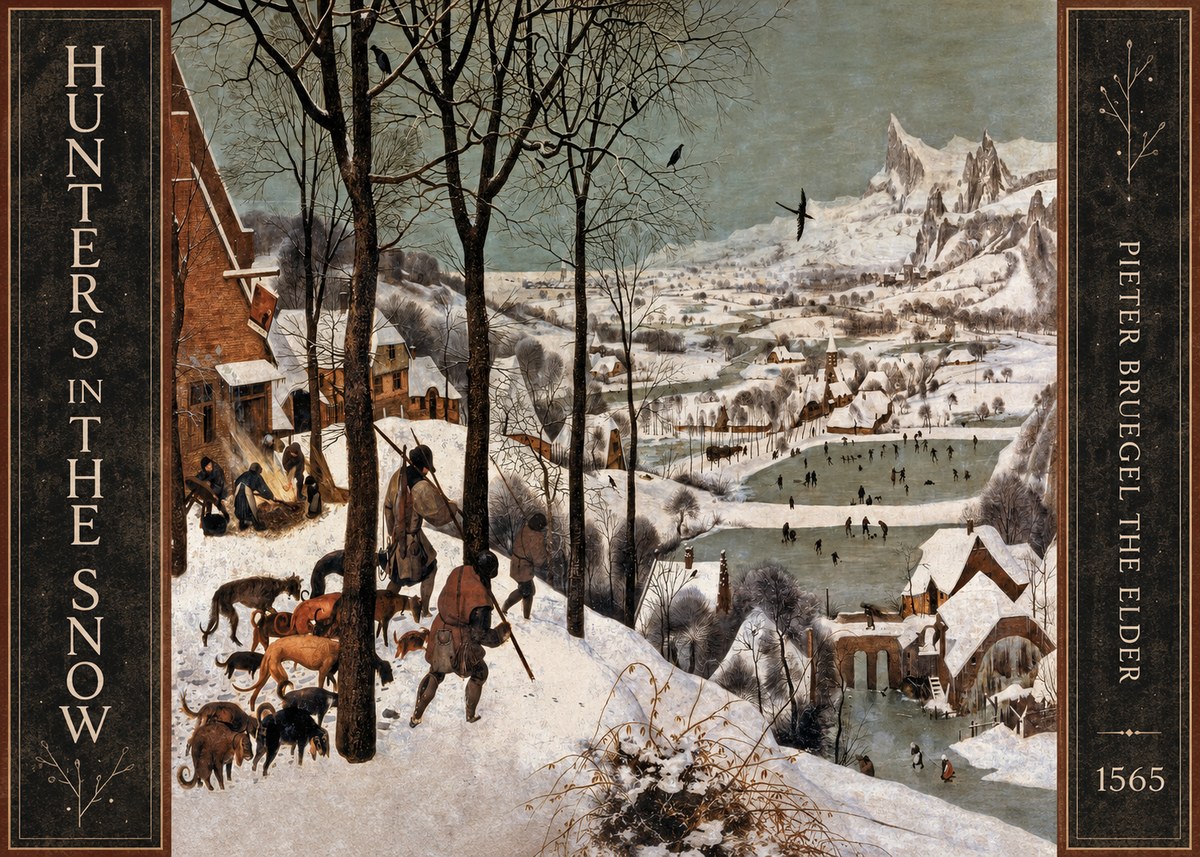 Pieter Bruegel Hunters in the Snow No4 - Póster
