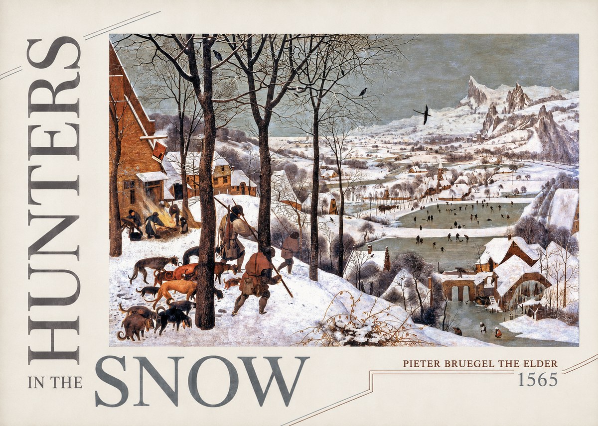 Pieter Bruegel Hunters in the Snow No5 - Póster