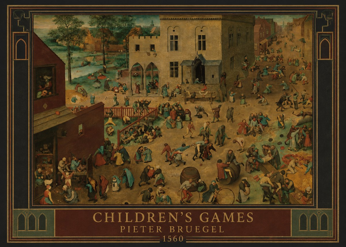 Pieter Bruegel Children's Games IV No1 - Póster