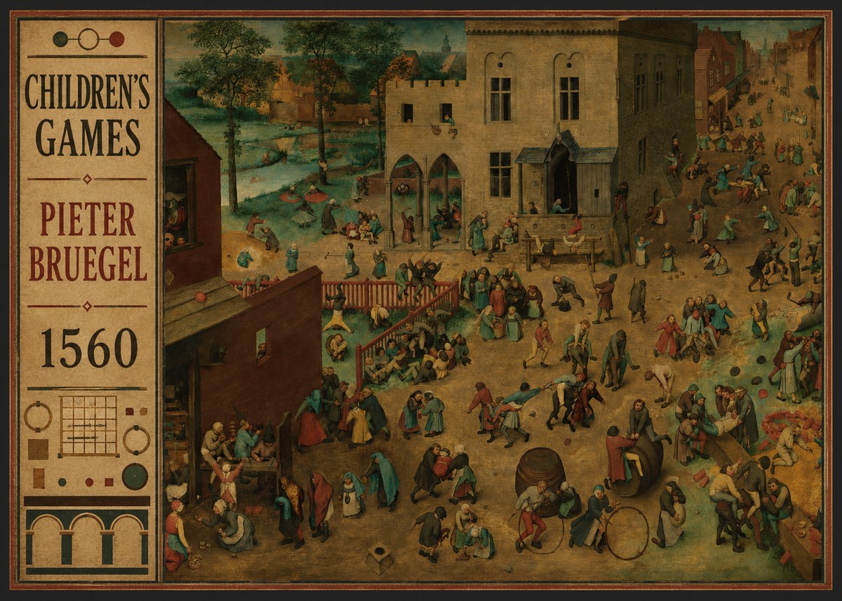 Pieter Bruegel Children's Games IV No3 - Póster