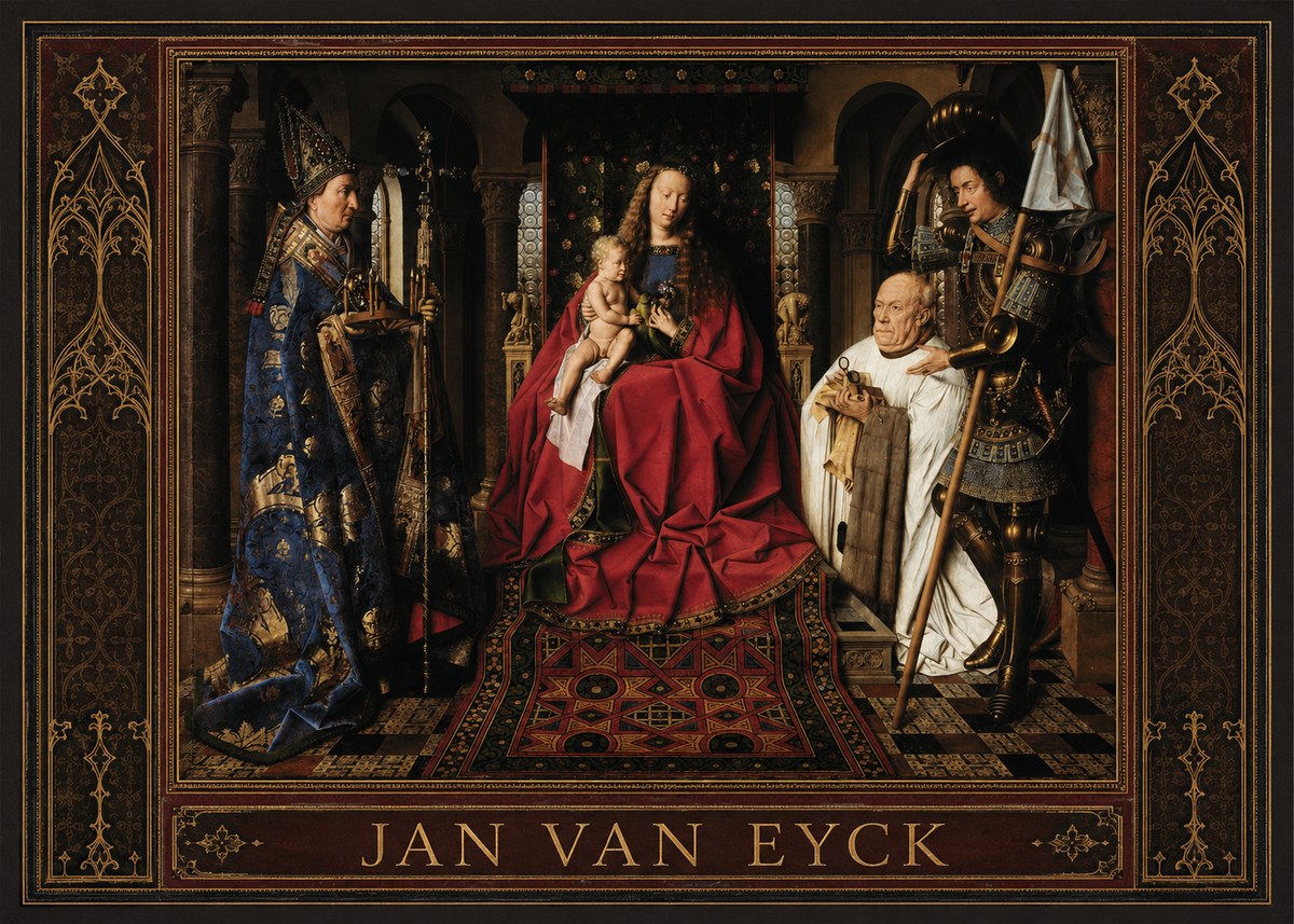 Jan van Eyck The Virgin and Child with Canon Van Der Paele No1 - Póster
