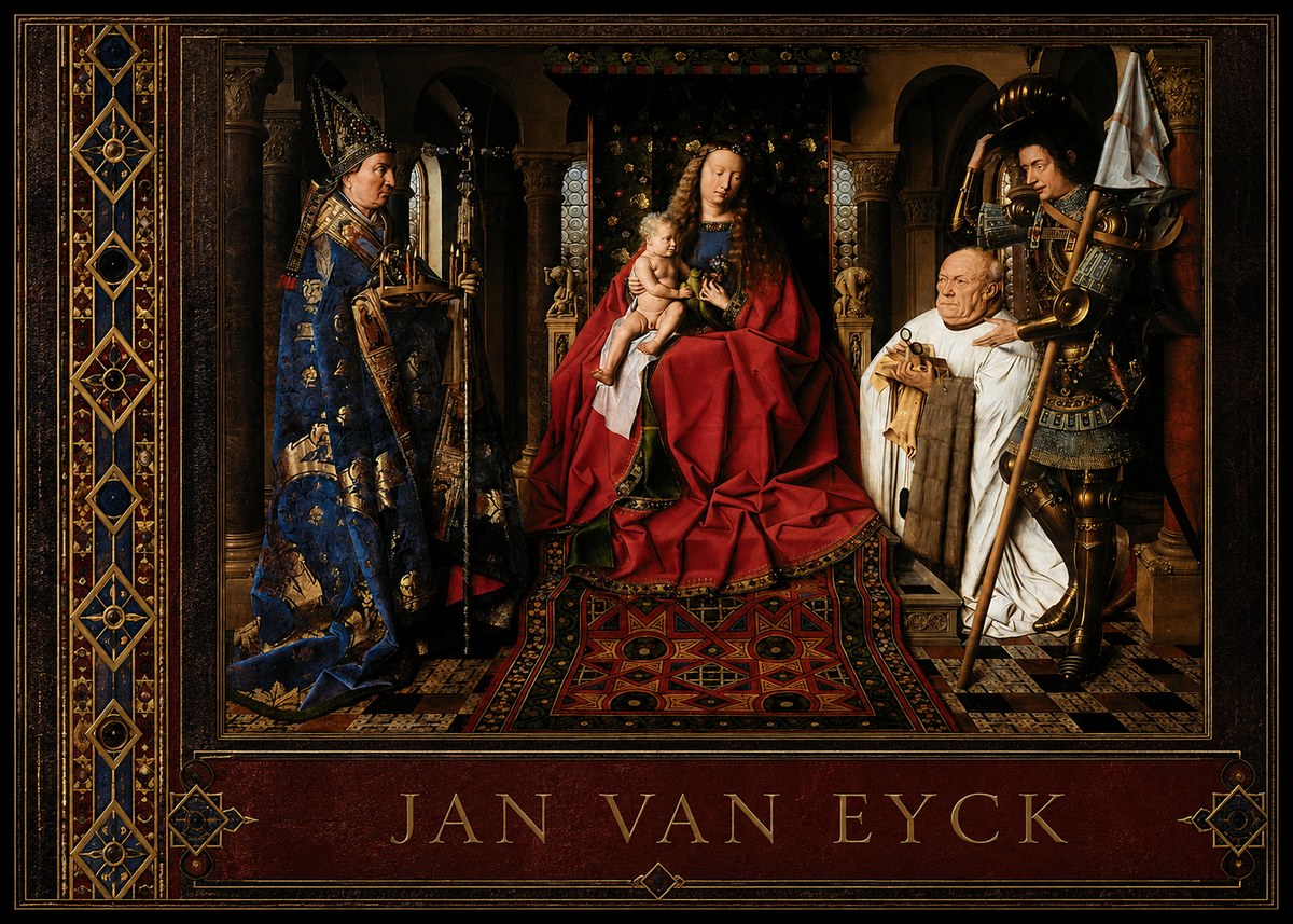 Jan van Eyck The Virgin and Child with Canon Van Der Paele No2 - Póster