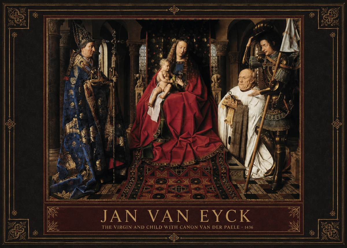 Jan van Eyck The Virgin and Child with Canon Van Der Paele No4 - Póster