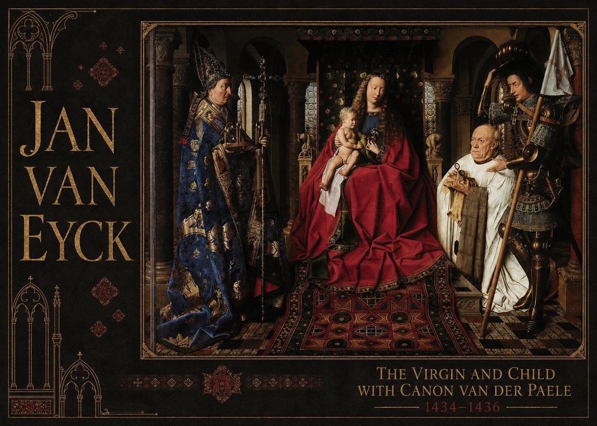 Jan van Eyck The Virgin and Child with Canon Van Der Paele No6 - Póster