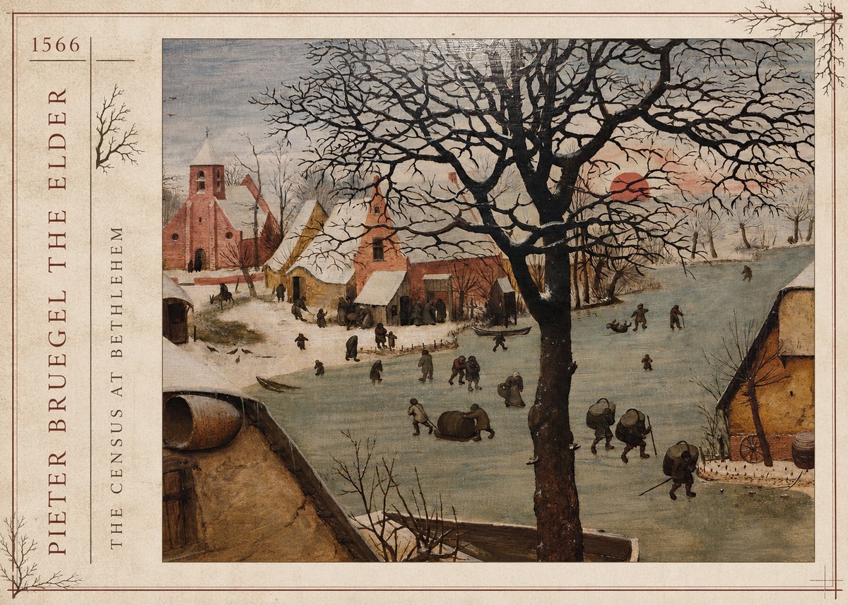 Pieter Bruegel The Census at Bethlehem V No2 - Póster