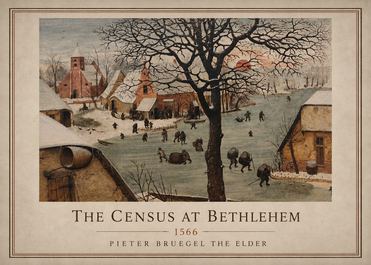 Pieter Bruegel The Census at Bethlehem V No4 - Póster