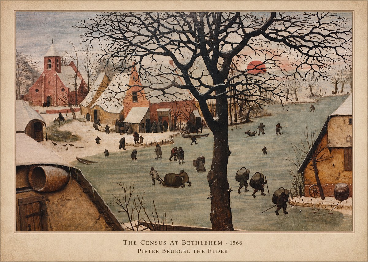 Pieter Bruegel The Census at Bethlehem V No6 - Póster