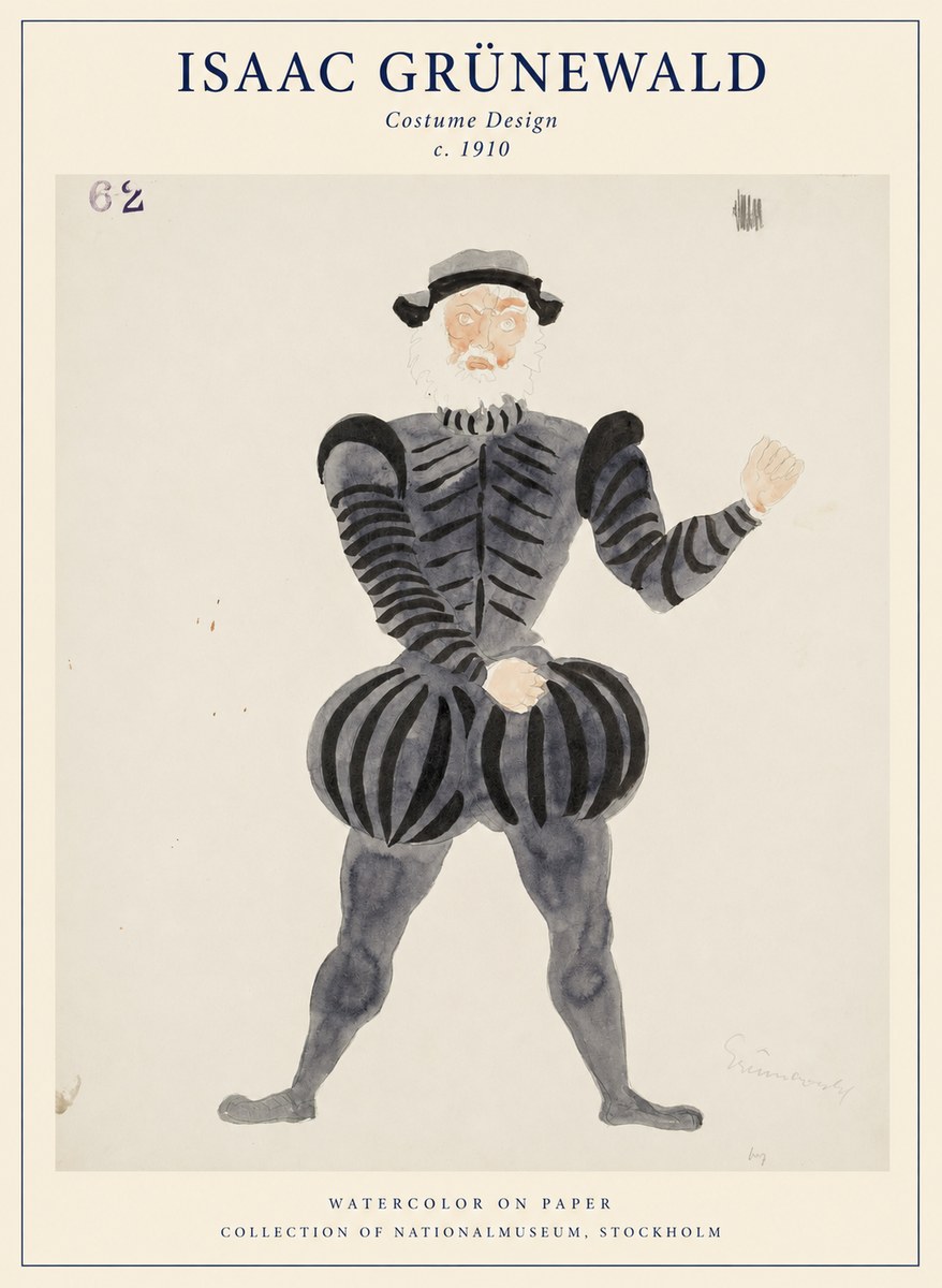 Isaac Grünewald Costume Design C. 1910 No1 - Póster