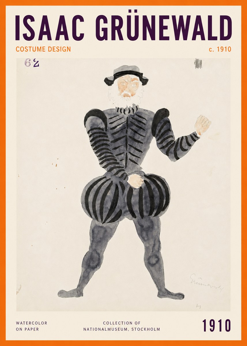 Isaac Grünewald Costume Design C. 1910 No2 - Póster