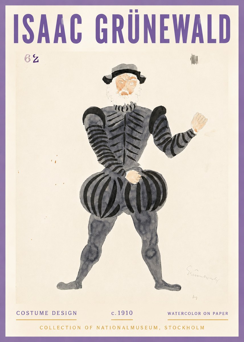 Isaac Grünewald Costume Design C. 1910 No4 - Póster