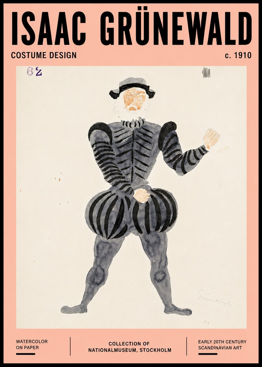 Isaac Grünewald Costume Design C. 1910 No5 - Póster